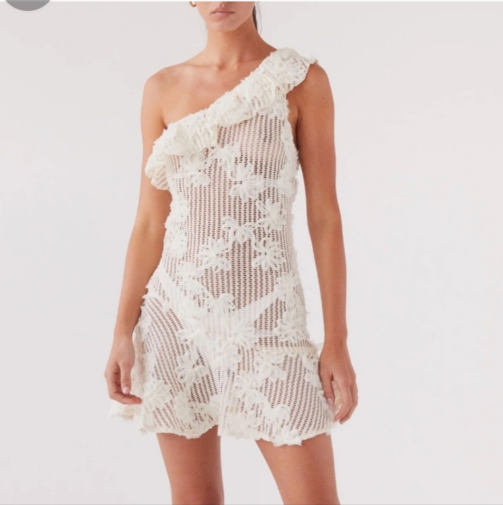 Peppermayo Exclusive - Juliette Embroidered Mini Dress - Ivory Tea - Picture 2 of 5